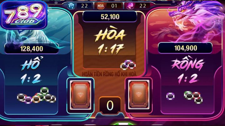 Trò chơi Rồng Hổ cho phép người chơi lựa chọn mức cược từ thấp đến cao